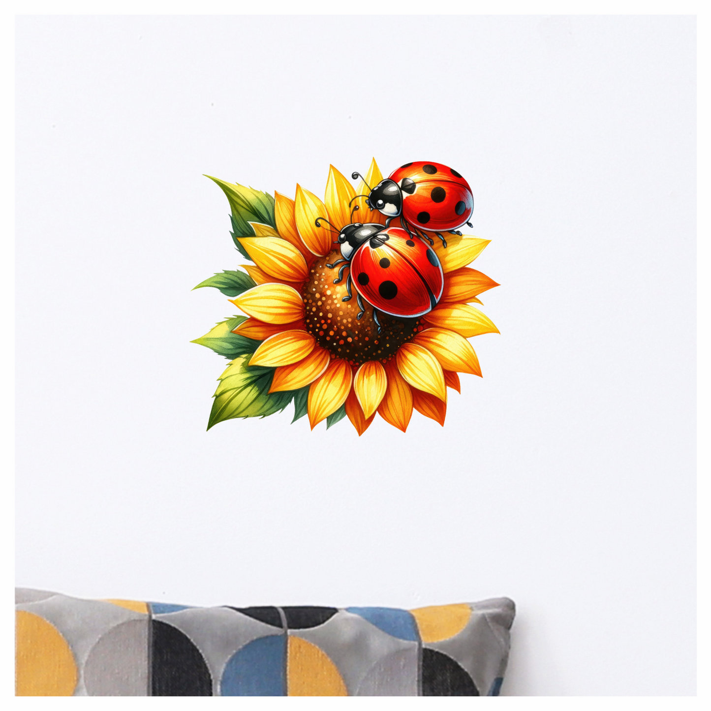 Ladybug Red Sunflower Yellow Insect Decal Vinyl Sticker Decal