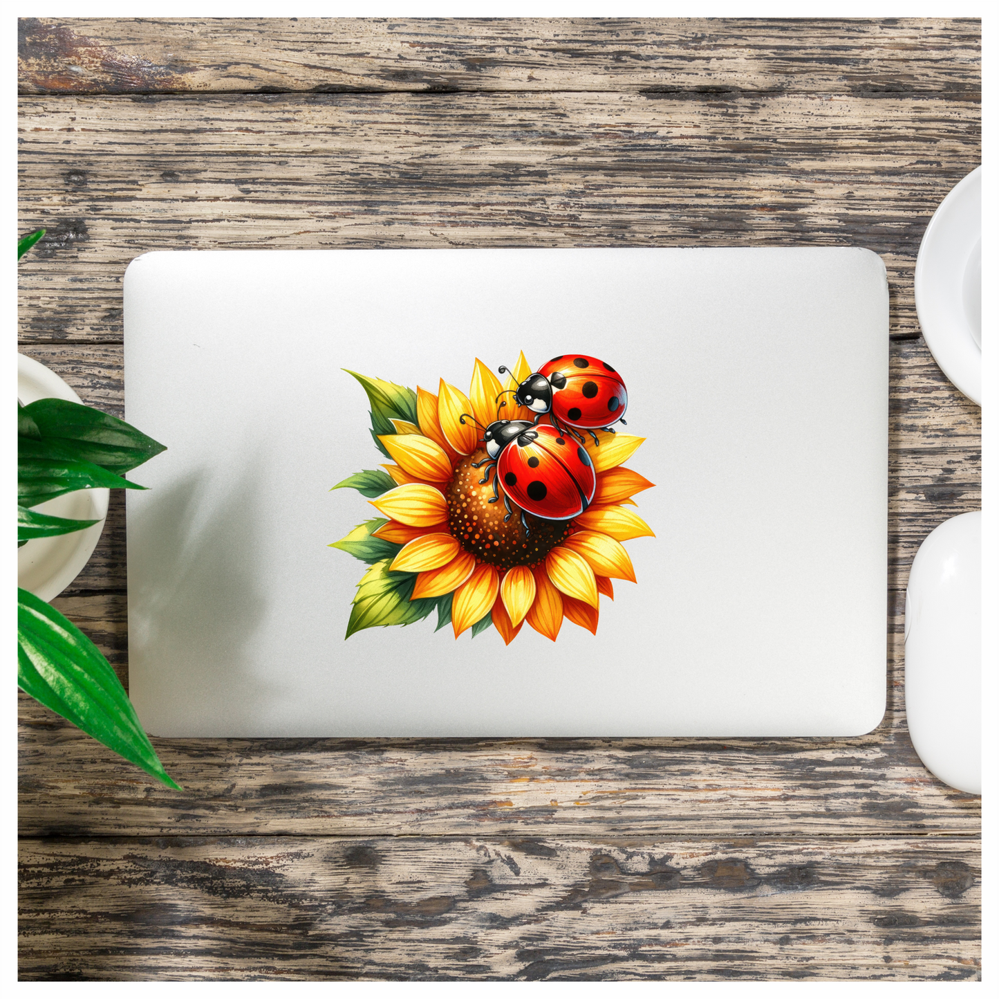 Ladybug Red Sunflower Yellow Insect Decal Vinyl Sticker Decal