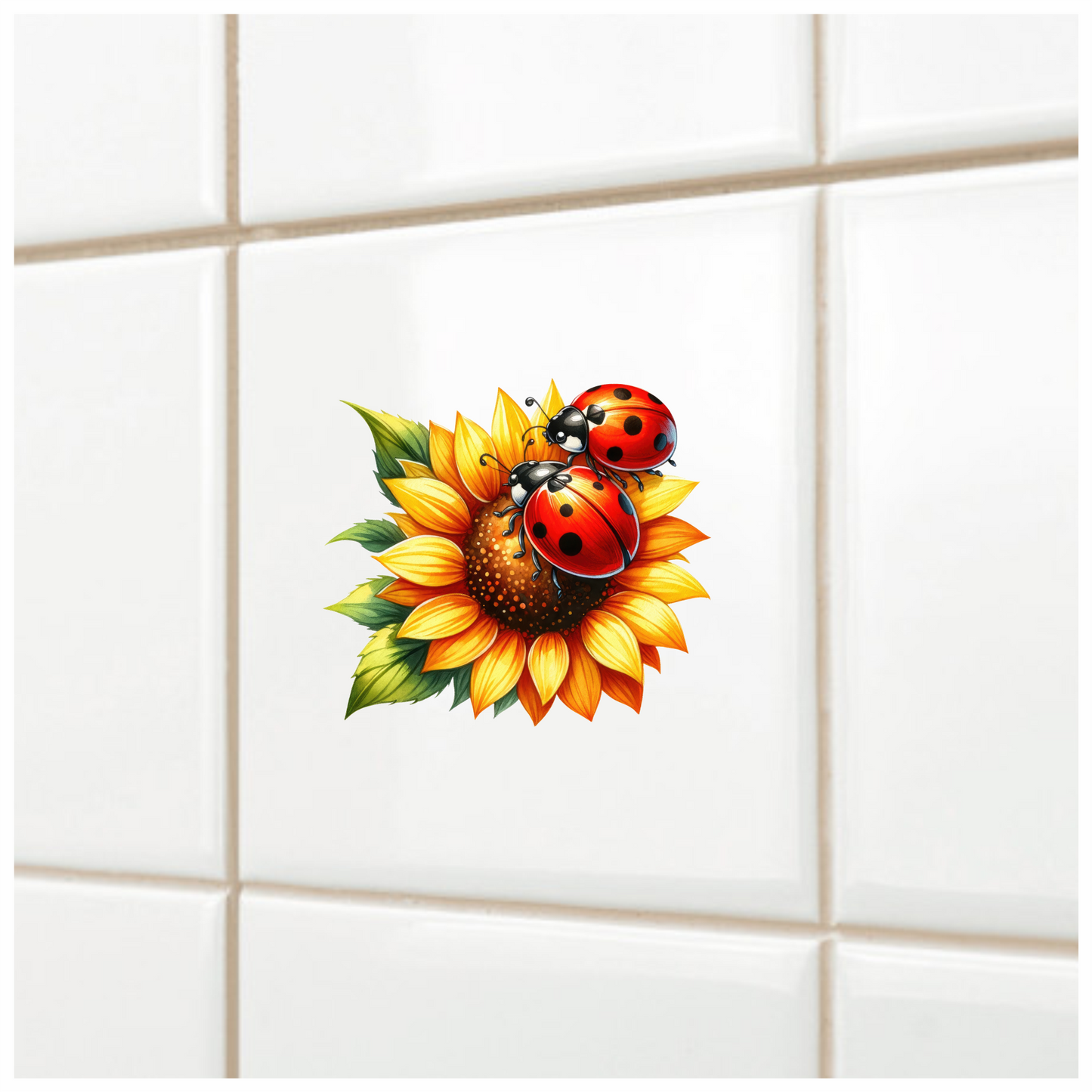 Ladybug Red Sunflower Yellow Insect Decal Vinyl Sticker Decal