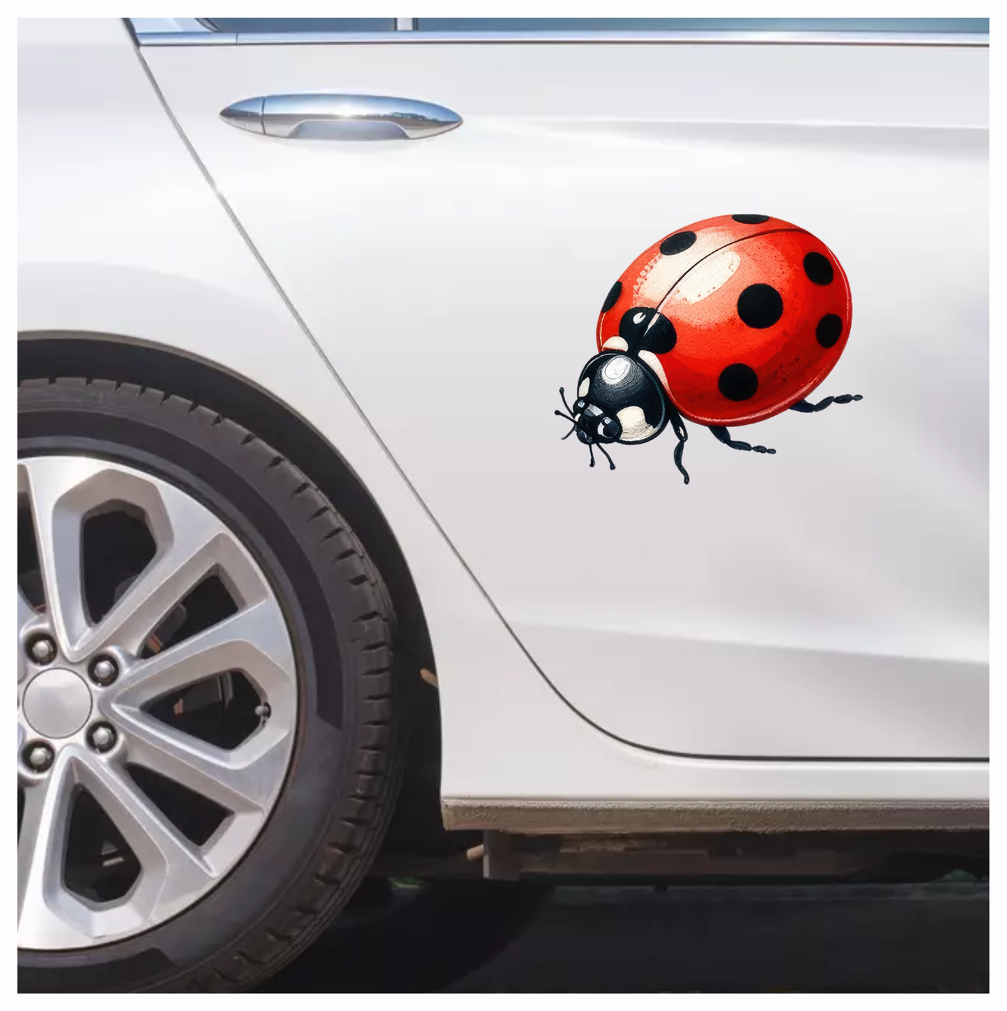 Red Ladybug Black Spots Vinyl Sticker Decal