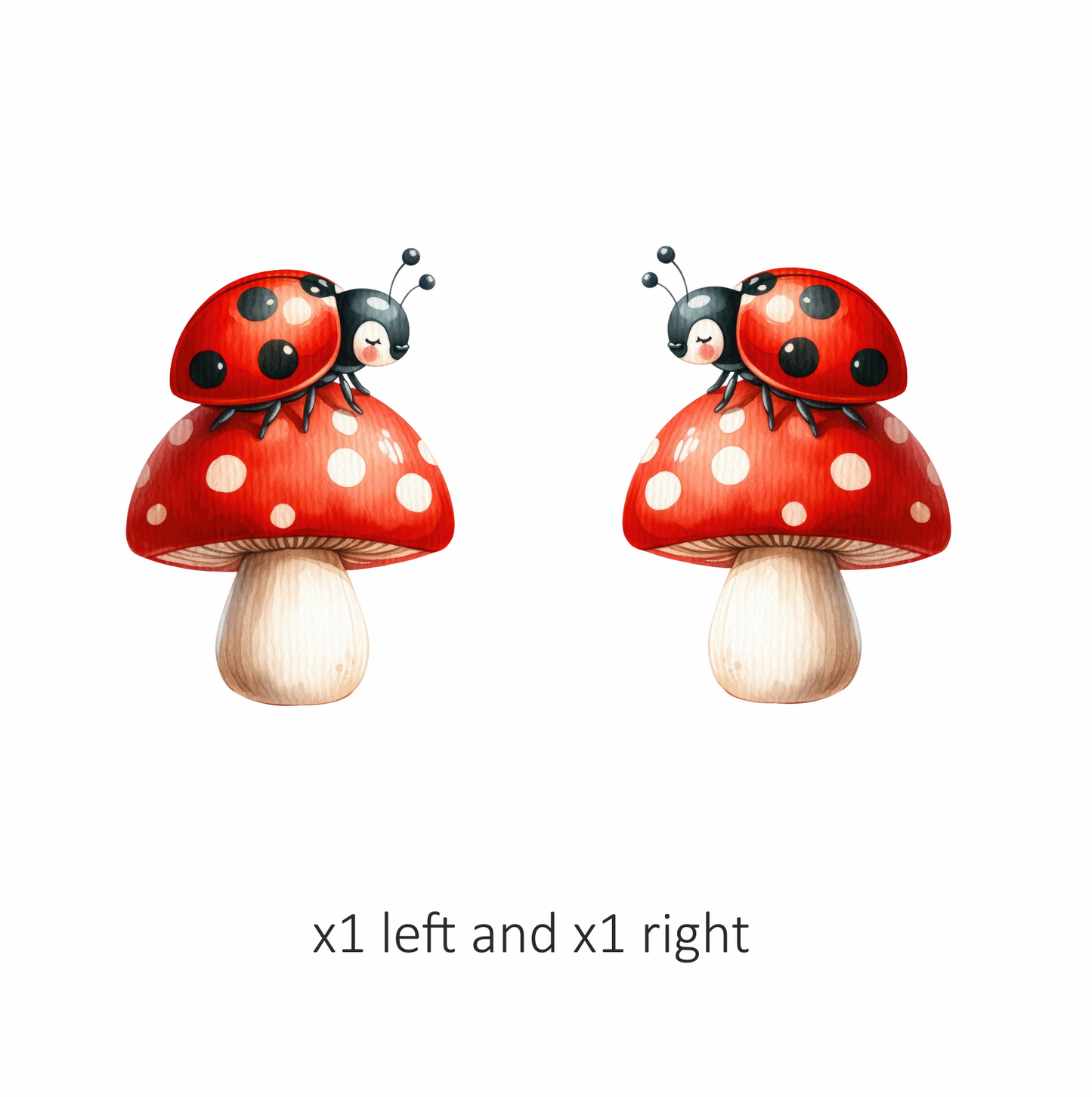 Ladybug Red Mushroom Vinyl Sticker Decal