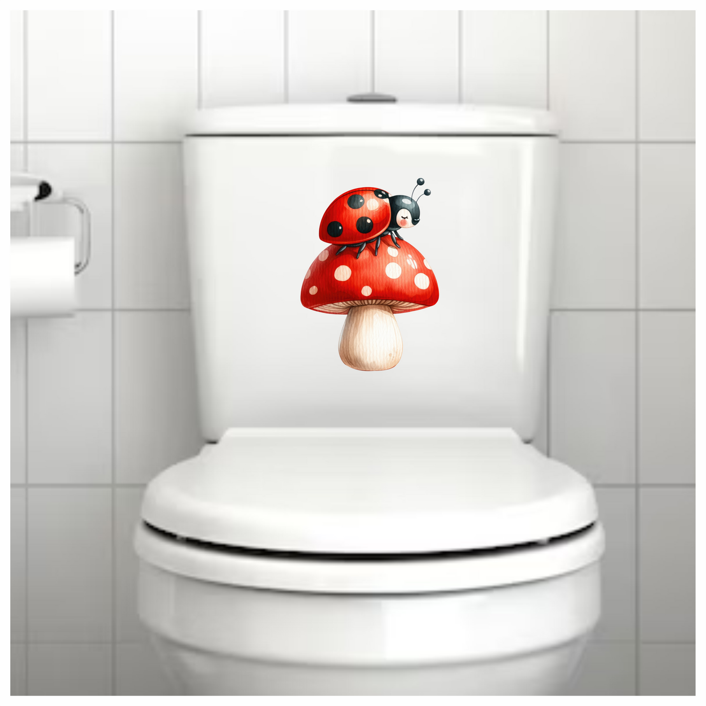 Ladybug Red Mushroom Vinyl Sticker Decal