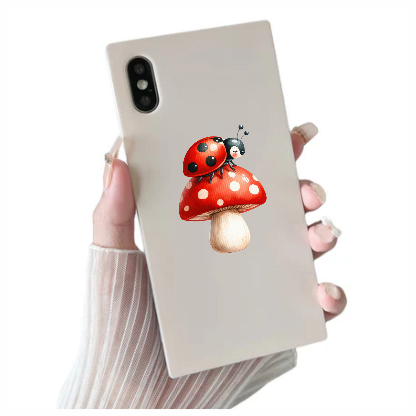 Ladybug Red Mushroom Vinyl Sticker Decal