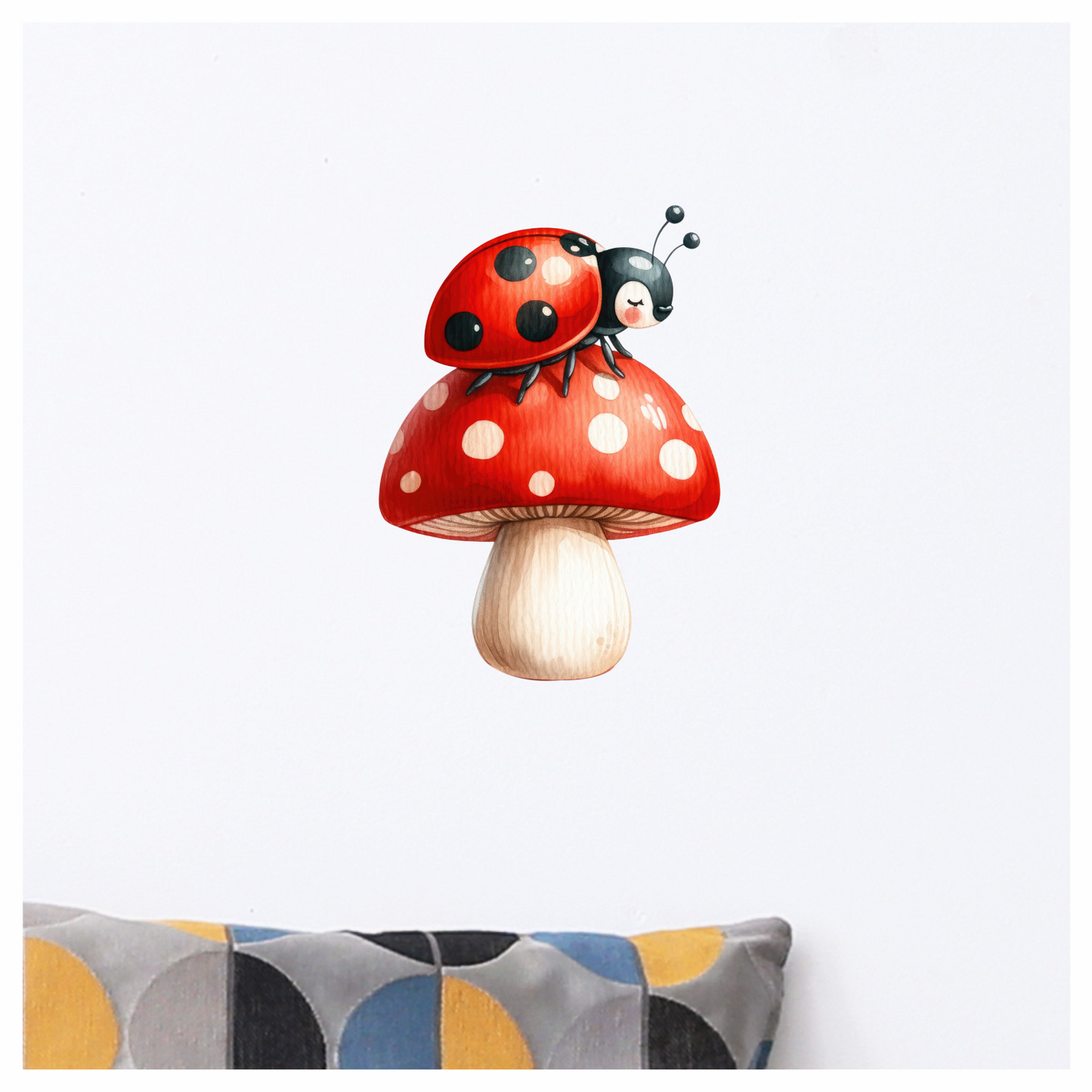 Ladybug Red Mushroom Vinyl Sticker Decal