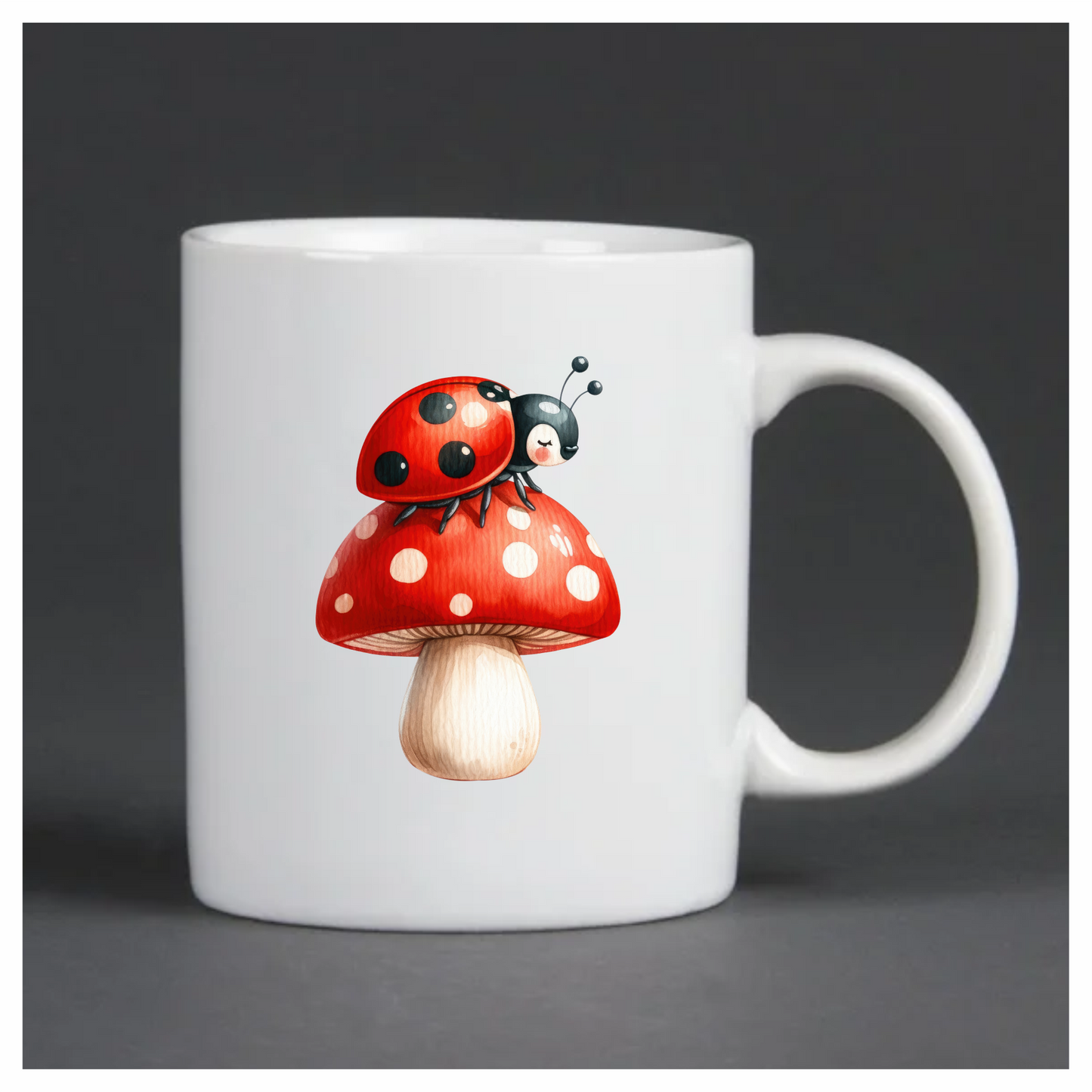 Ladybug Red Mushroom Vinyl Sticker Decal