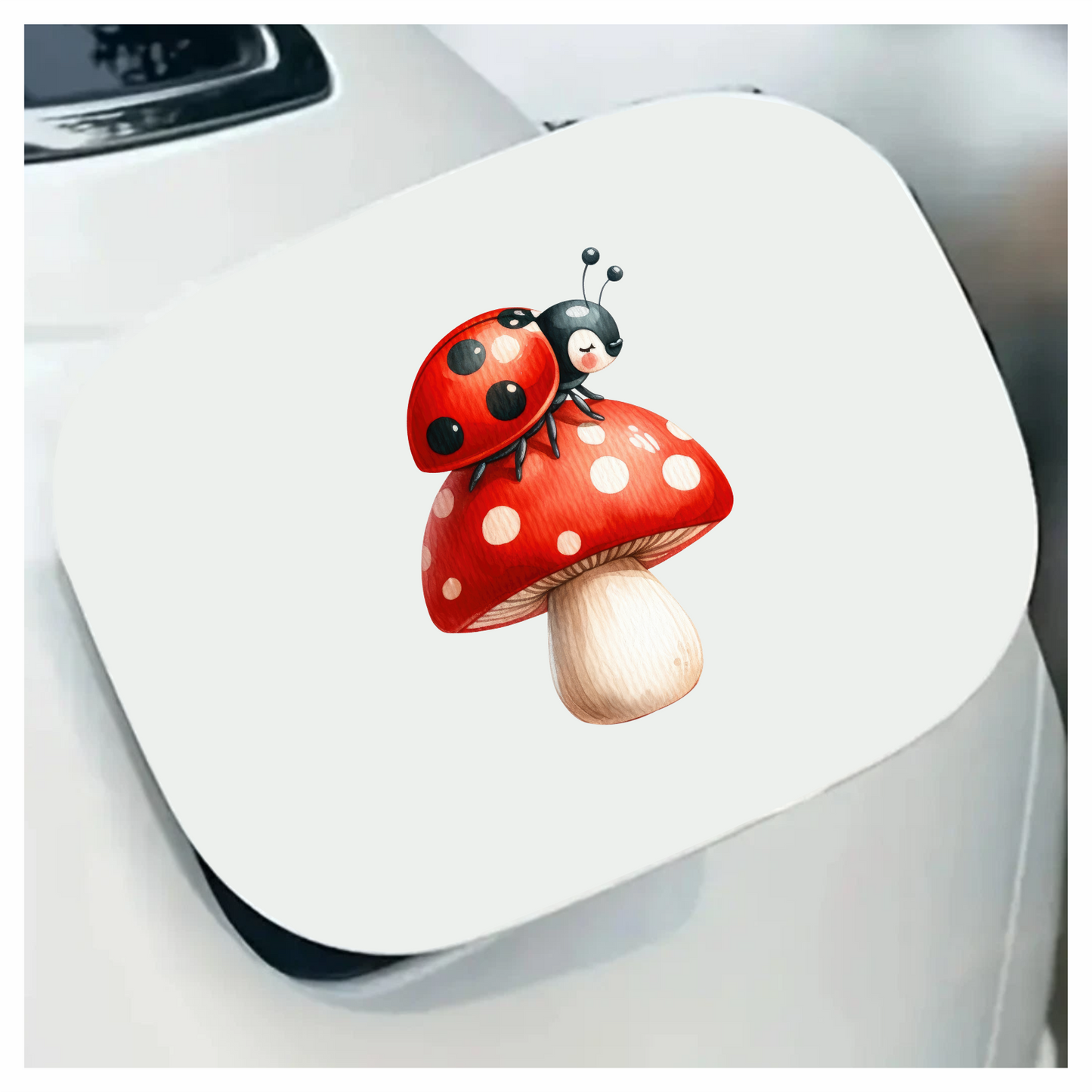 Ladybug Red Mushroom Vinyl Sticker Decal