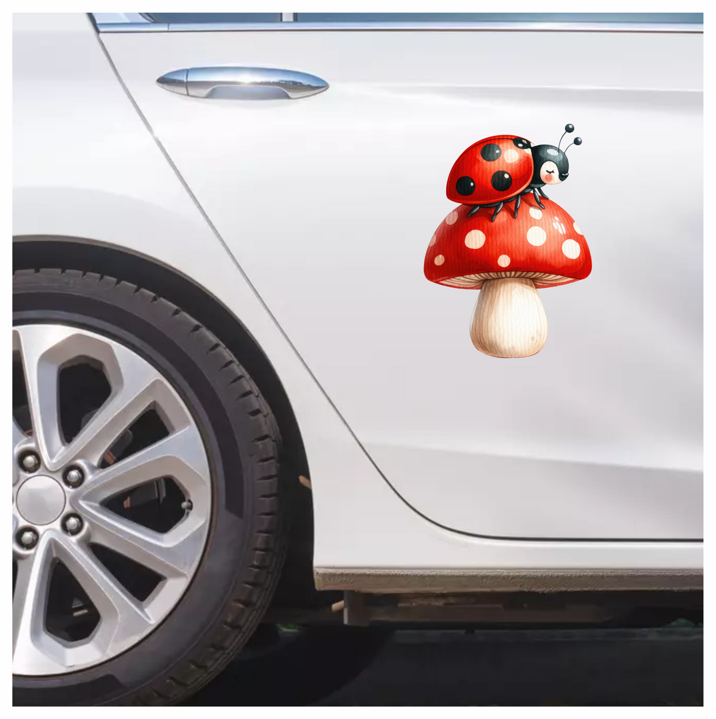 Ladybug Red Mushroom Vinyl Sticker Decal