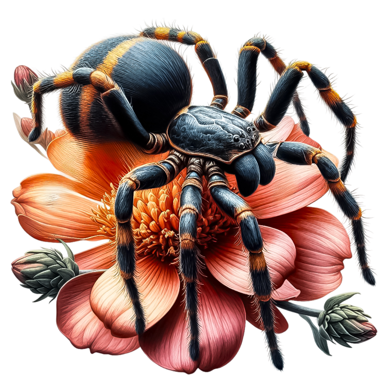 Spider Tarantula Flower Pink Color Vinyl Sticker Decal
