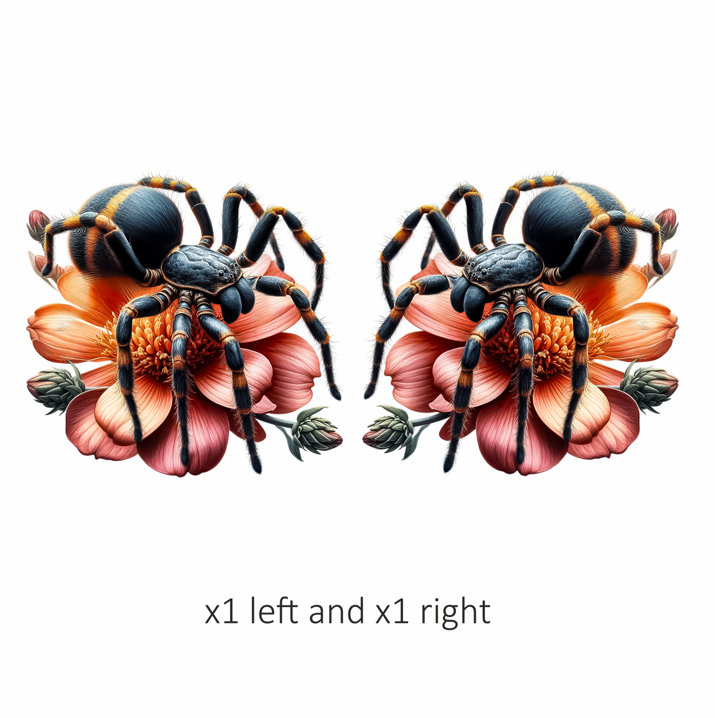 Spider Tarantula Flower Pink Color Vinyl Sticker Decal