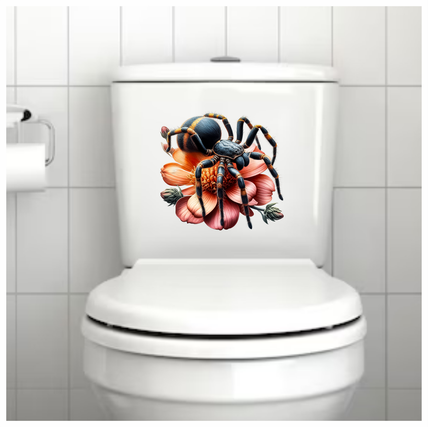 Spider Tarantula Flower Pink Color Vinyl Sticker Decal