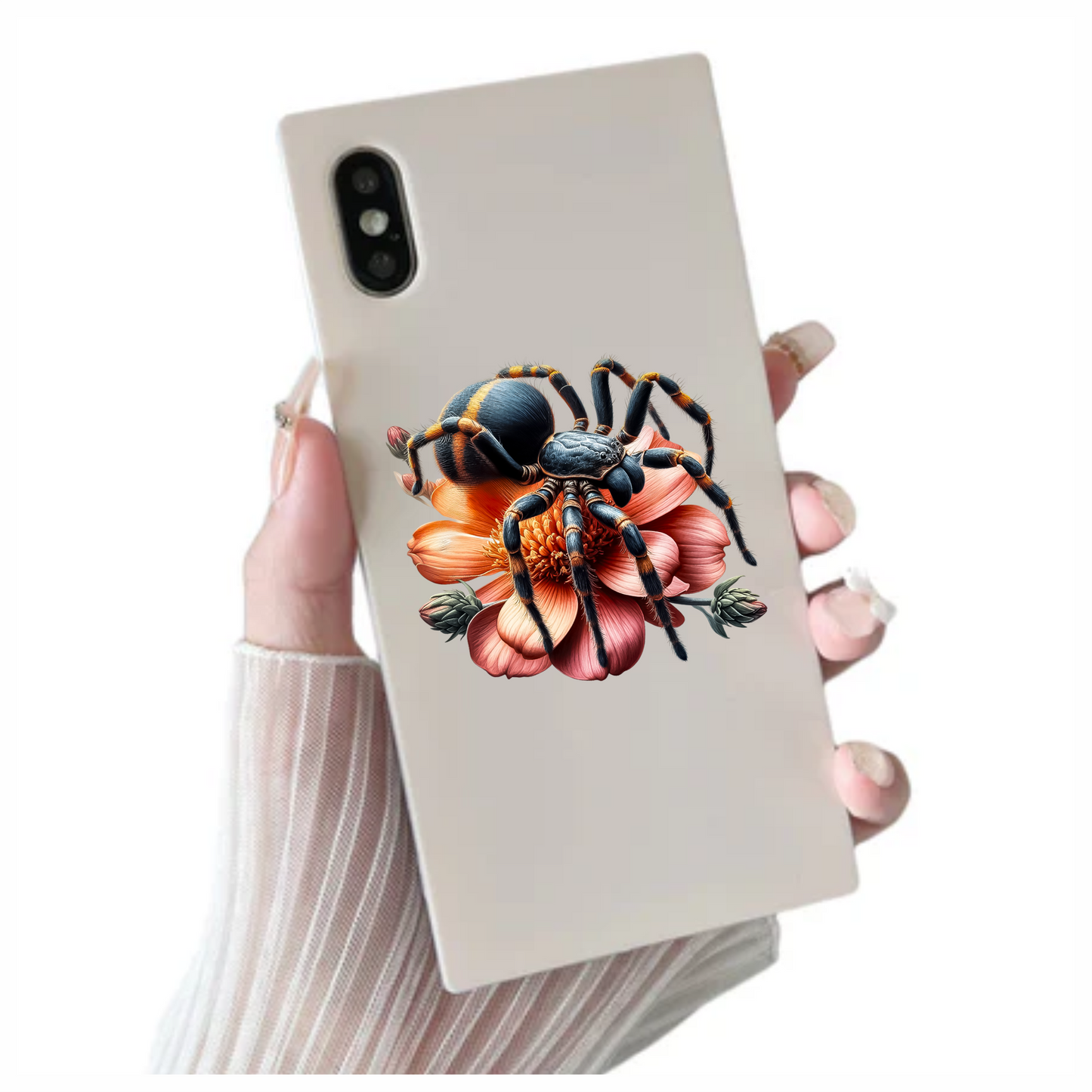 Spider Tarantula Flower Pink Color Vinyl Sticker Decal