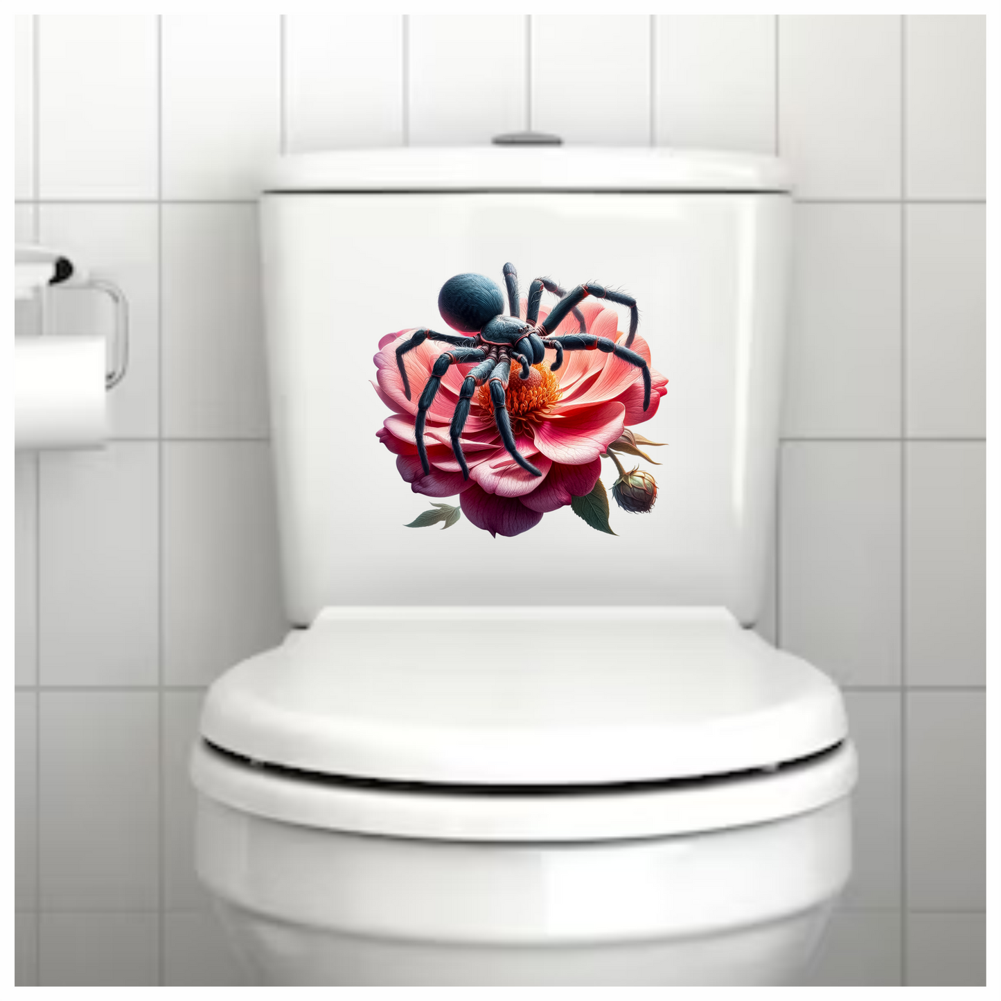 Spider Blue Flower Pink Tarantula Nature Vinyl Sticker Decal