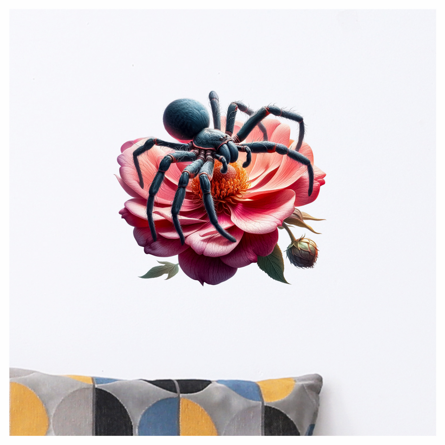 Spider Blue Flower Pink Tarantula Nature Vinyl Sticker Decal