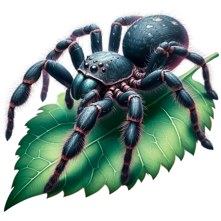 Spider Blue Tarantula Leaf Vinyl Sticker Decal