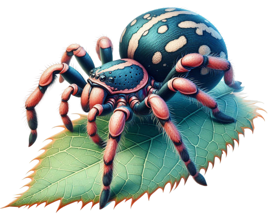 Spider Blue Leaf Tarantula Nature Vinyl Sticker Decal