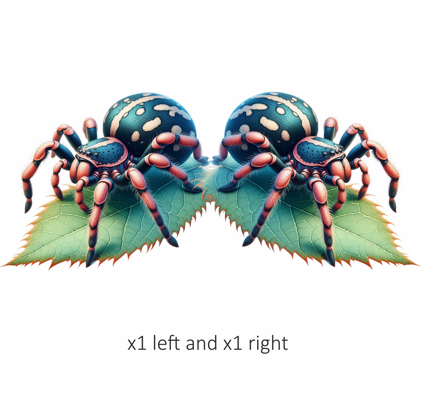 Spider Blue Leaf Tarantula Nature Vinyl Sticker Decal