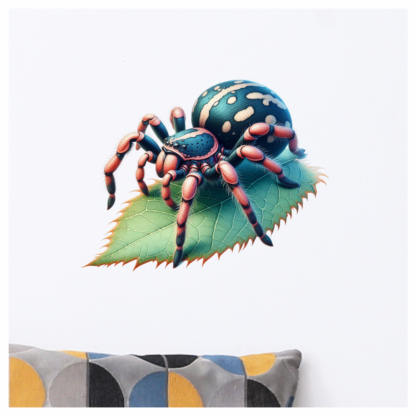 Spider Blue Leaf Tarantula Nature Vinyl Sticker Decal