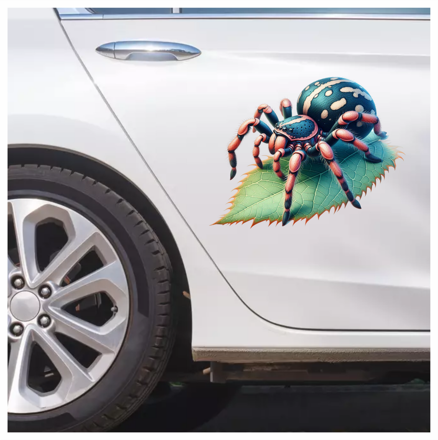 Spider Blue Leaf Tarantula Nature Vinyl Sticker Decal
