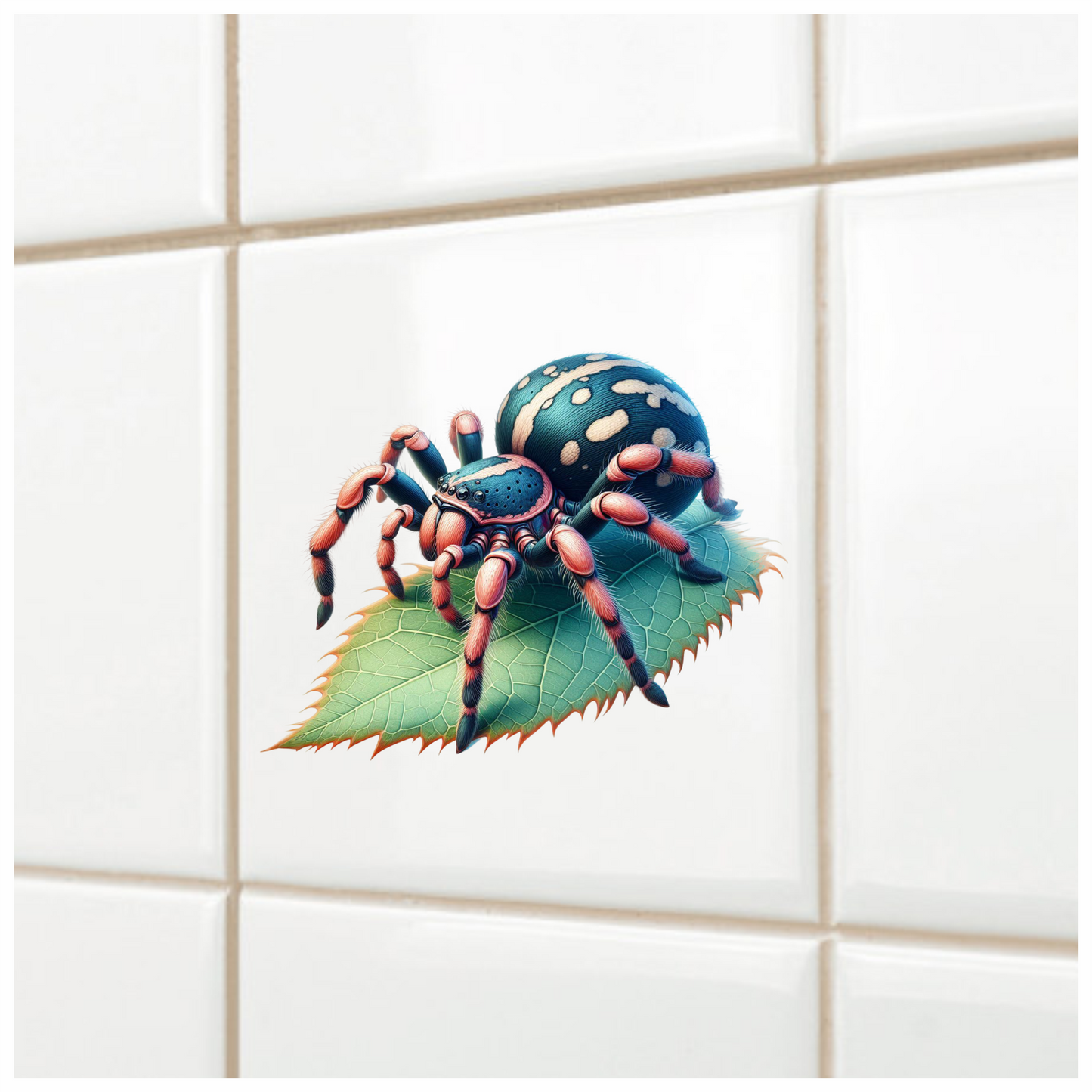 Spider Blue Leaf Tarantula Nature Vinyl Sticker Decal