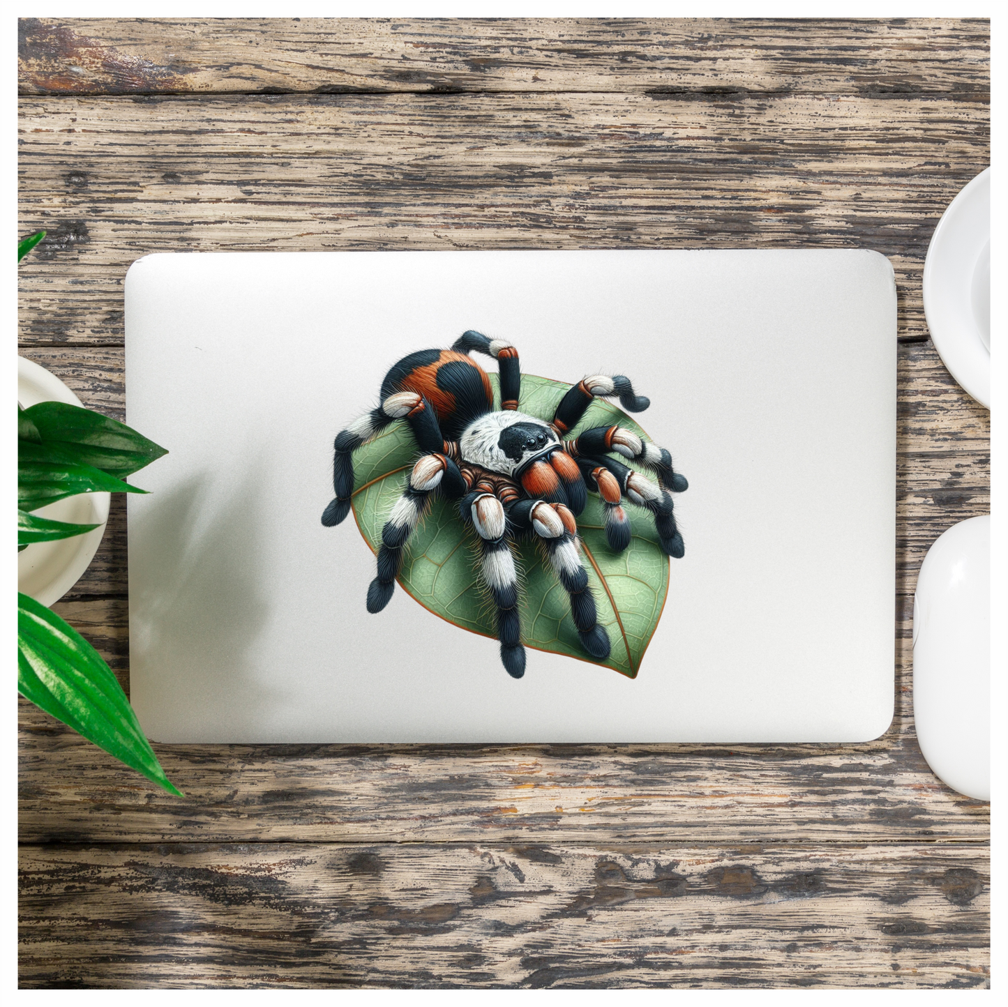 Tarantula Black Red Spider Leaf Vinyl Sticker Decal