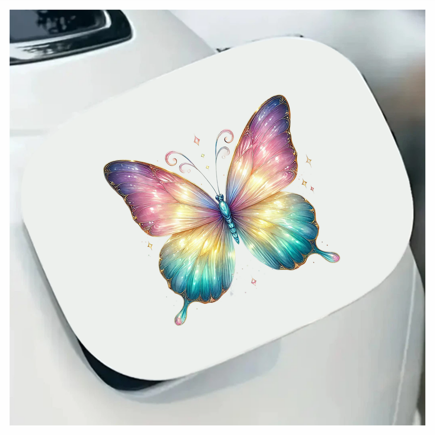 Butterfly Pink Blue Sparkles Wings Bright Vinyl Sticker Decal