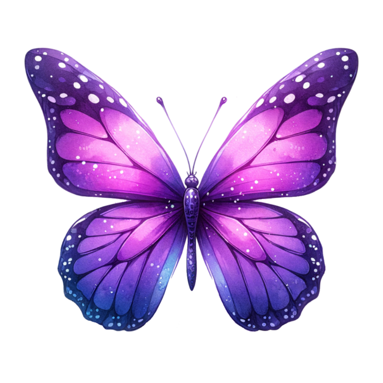 Purple Butterfly Wings Open Symmetrical Vinyl Sticker Decal