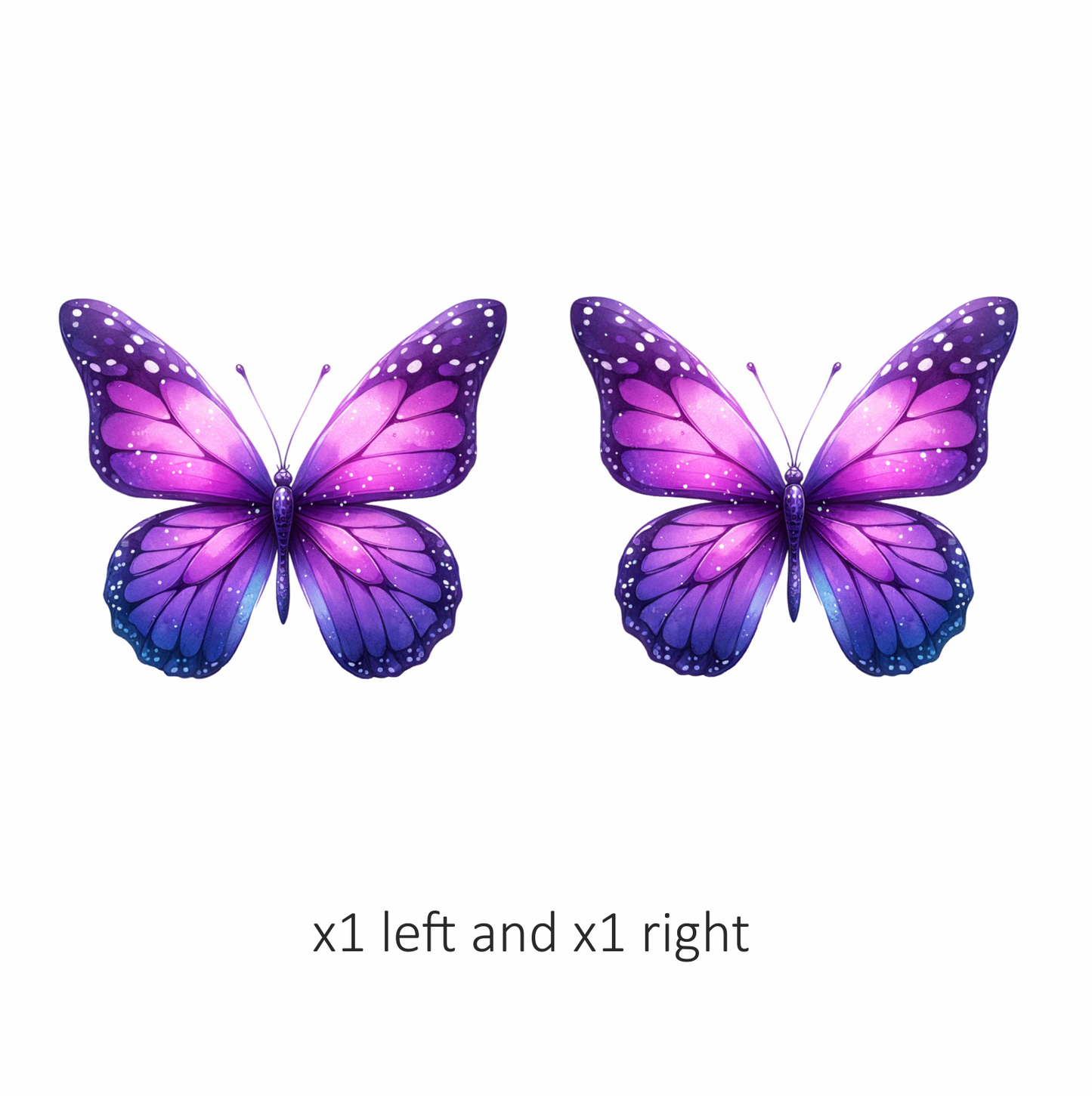 Purple Butterfly Wings Open Symmetrical Vinyl Sticker Decal