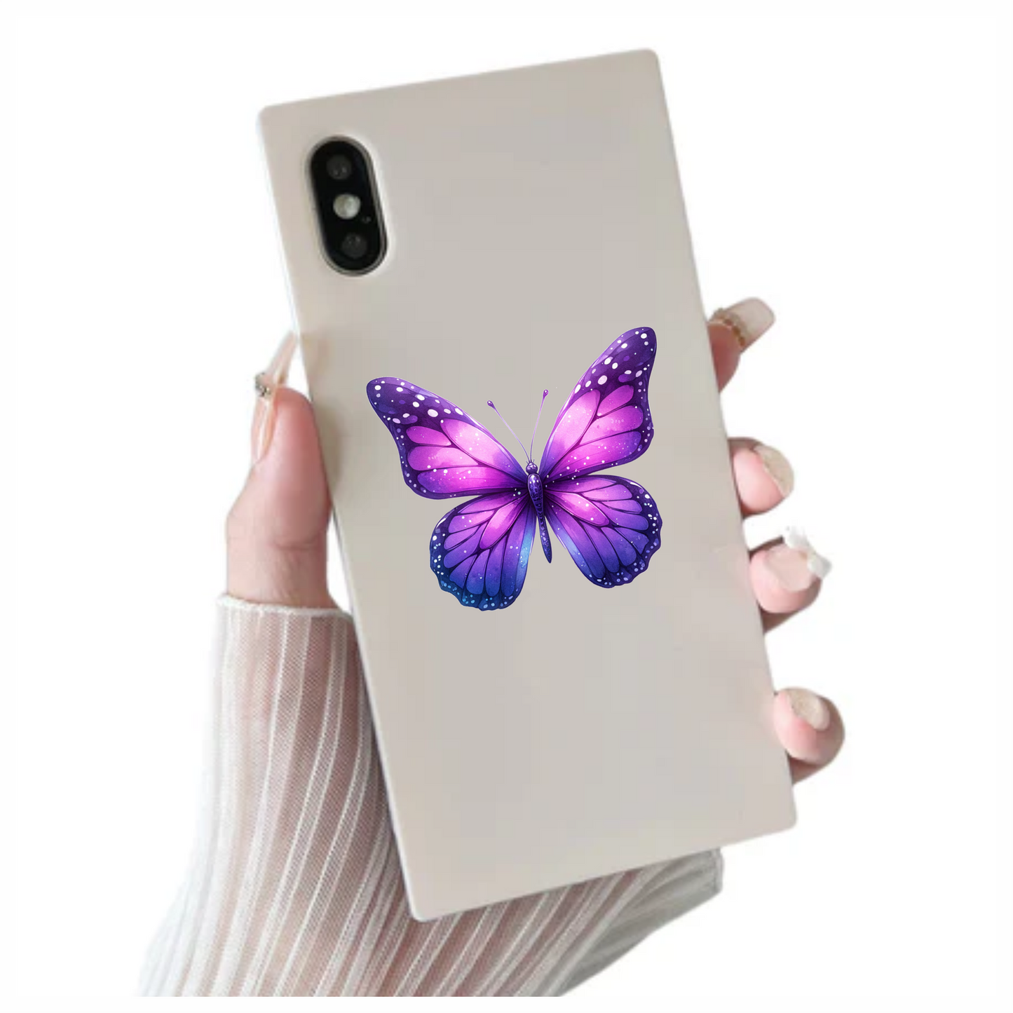 Purple Butterfly Wings Open Symmetrical Vinyl Sticker Decal