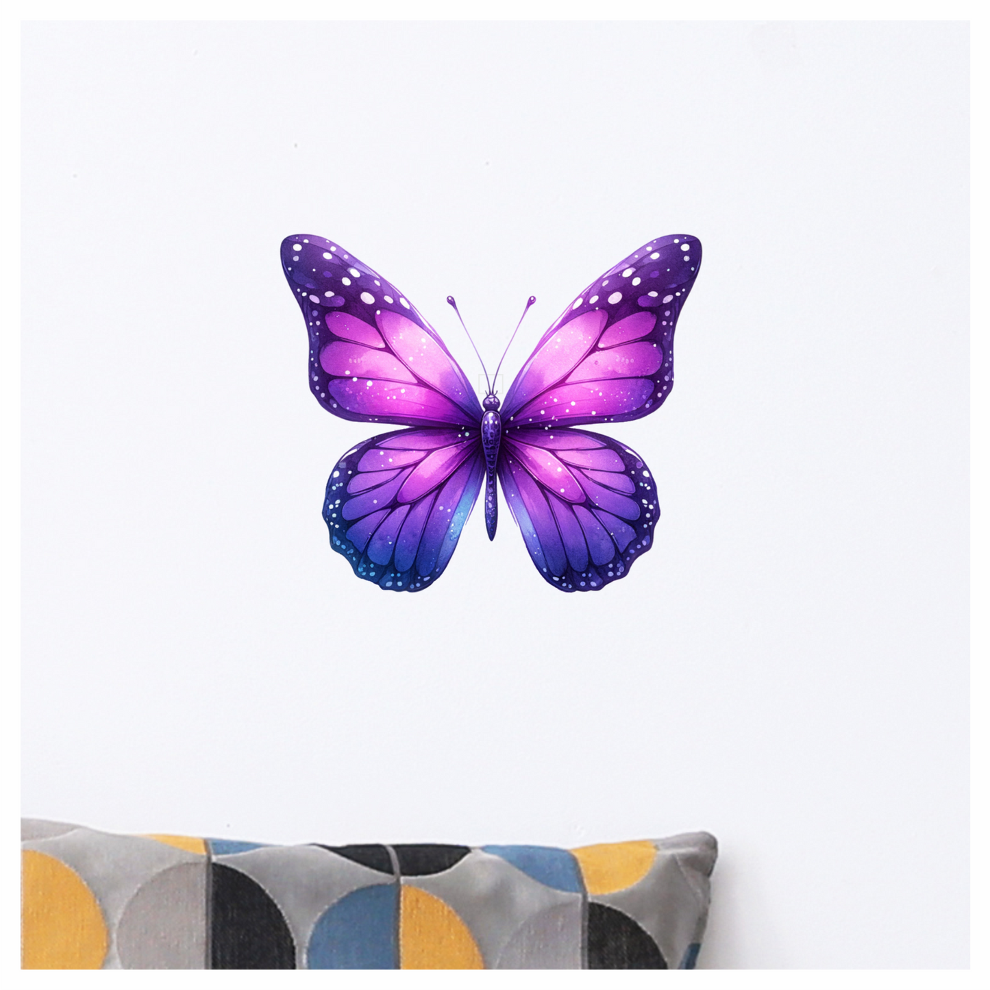 Purple Butterfly Wings Open Symmetrical Vinyl Sticker Decal