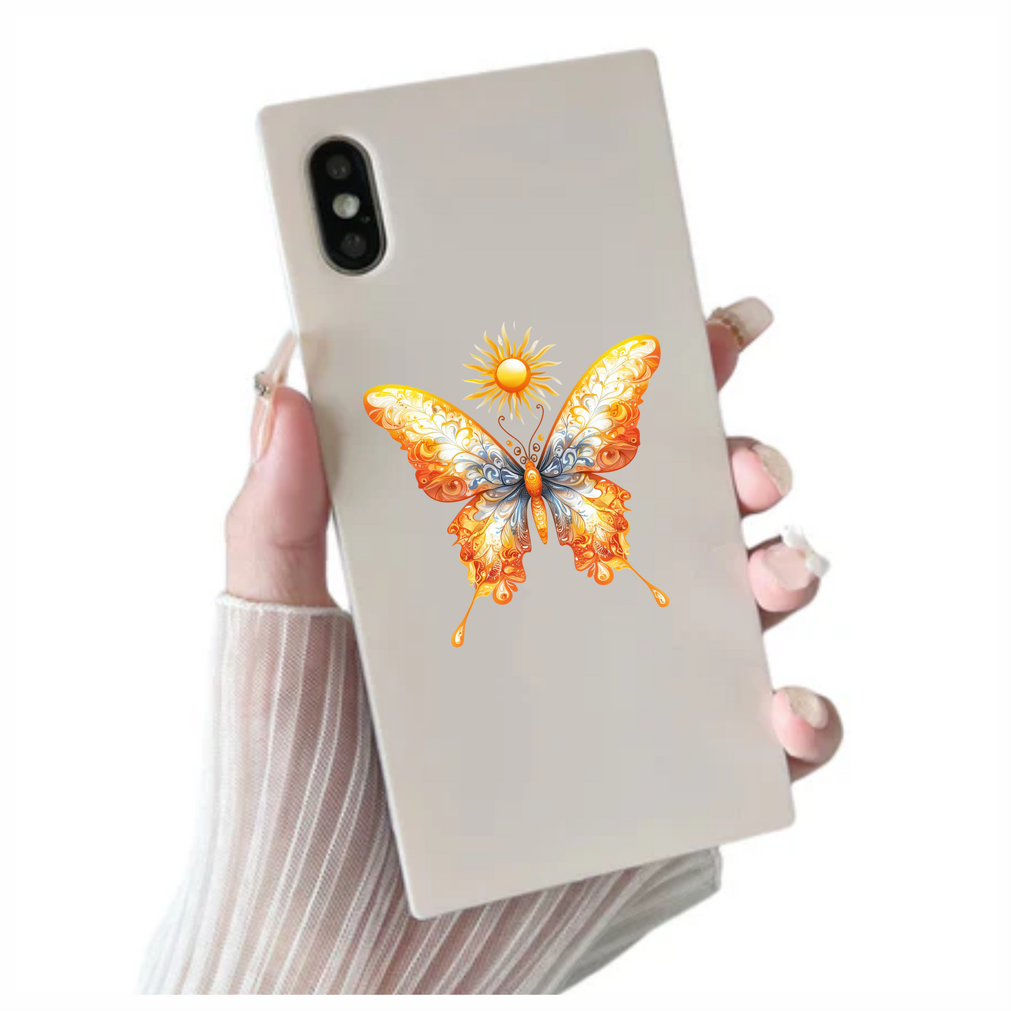 Bright Butterfly Yellow Sun Vinyl Sticker Decal