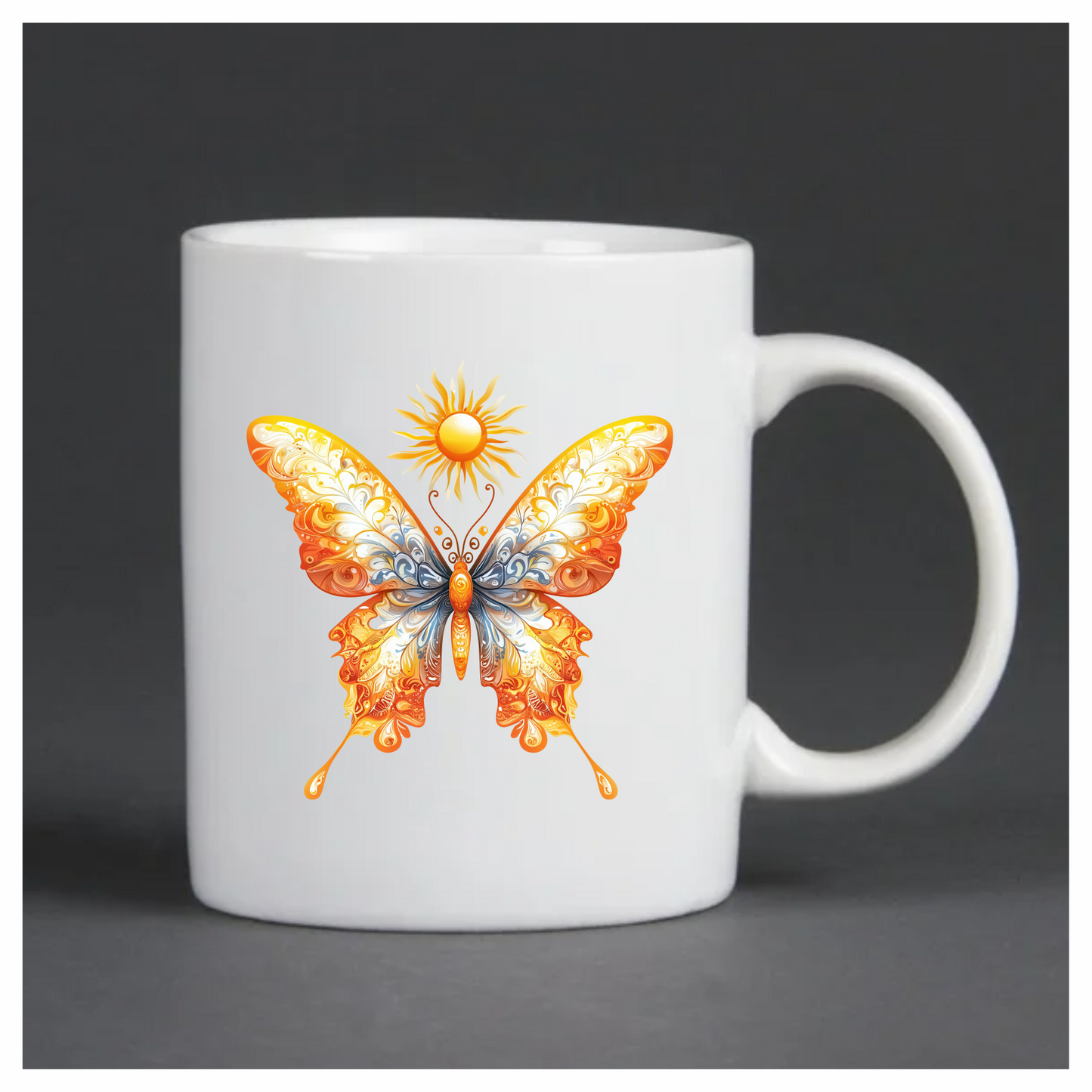Bright Butterfly Yellow Sun Vinyl Sticker Decal
