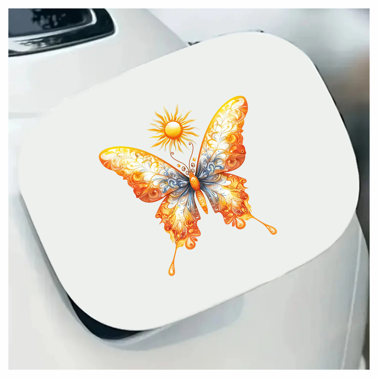 Bright Butterfly Yellow Sun Vinyl Sticker Decal