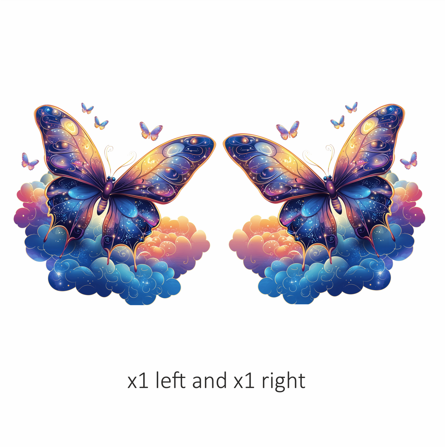 Butterfly Purple Blue Clouds Flying Vinyl Sticker Decal