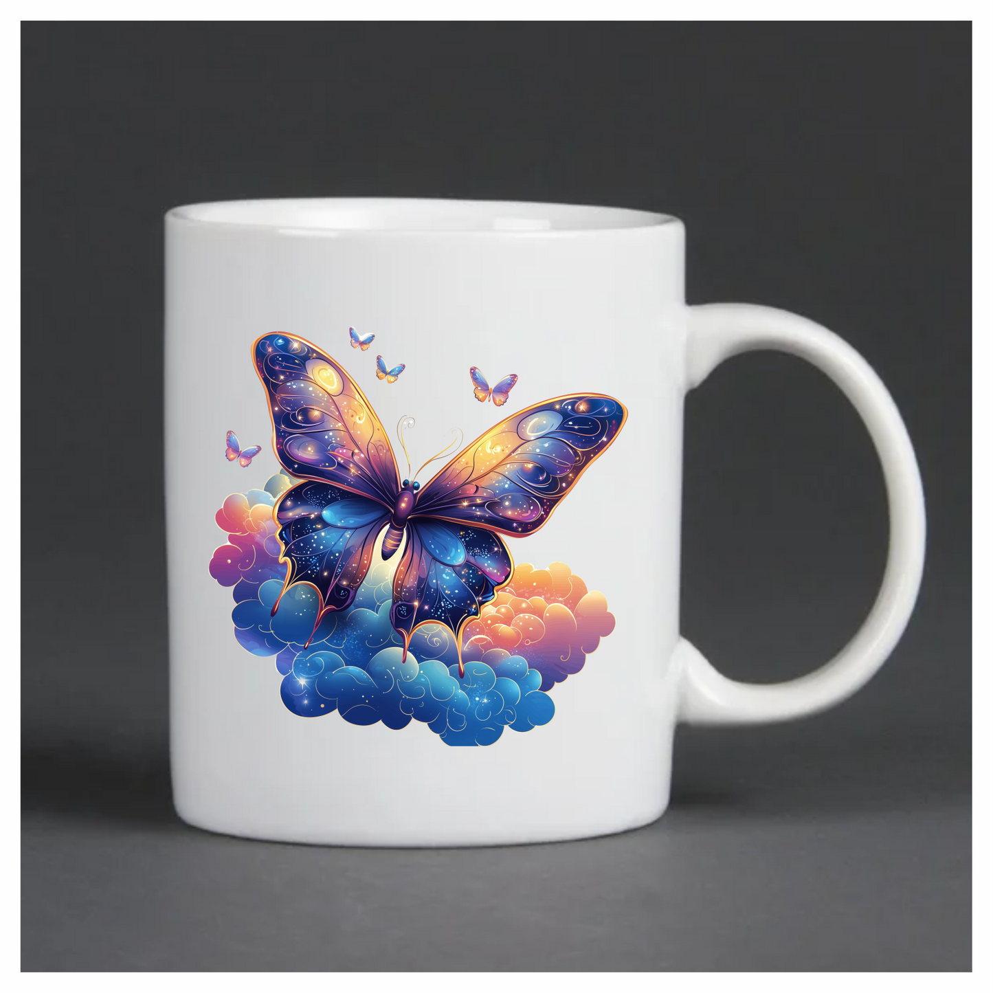 Butterfly Purple Blue Clouds Flying Vinyl Sticker Decal