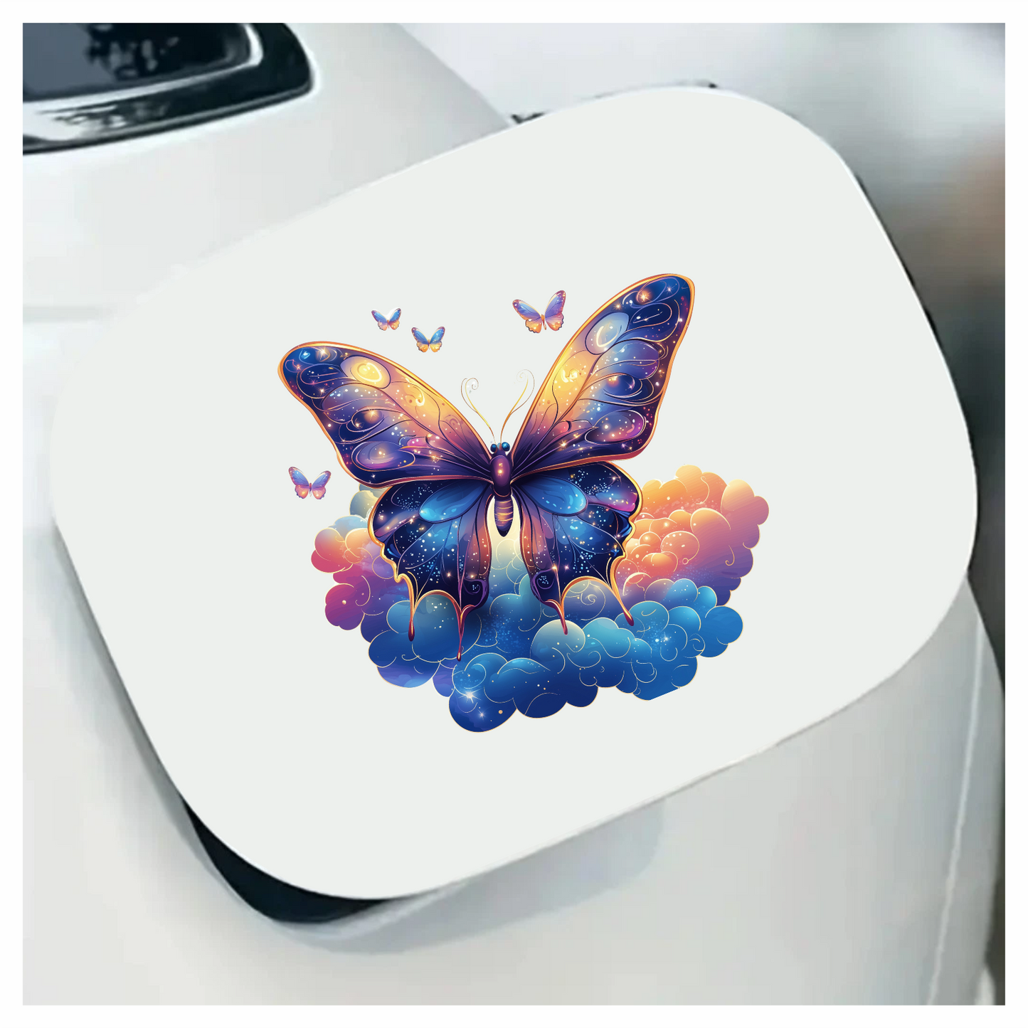 Butterfly Purple Blue Clouds Flying Vinyl Sticker Decal