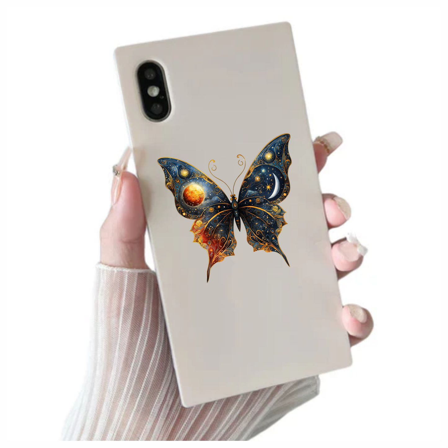 Butterfly Blue Moon Stars Planet Vinyl Sticker Decal