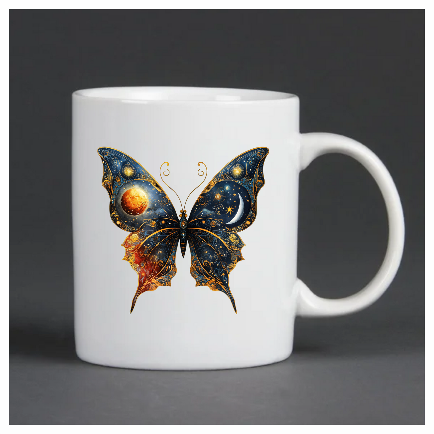 Butterfly Blue Moon Stars Planet Vinyl Sticker Decal