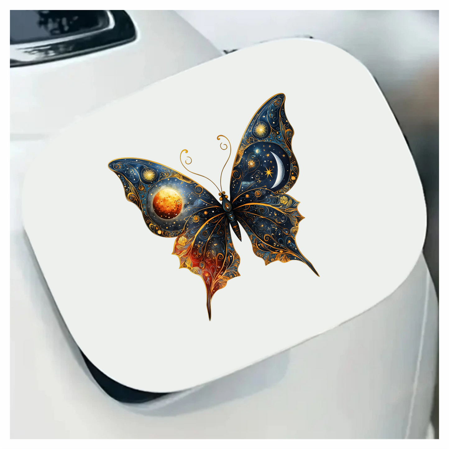 Butterfly Blue Moon Stars Planet Vinyl Sticker Decal