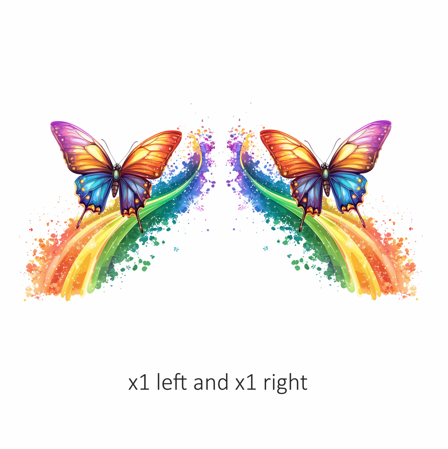 Butterfly Rainbow Colorful Bright Vinyl Sticker Decal