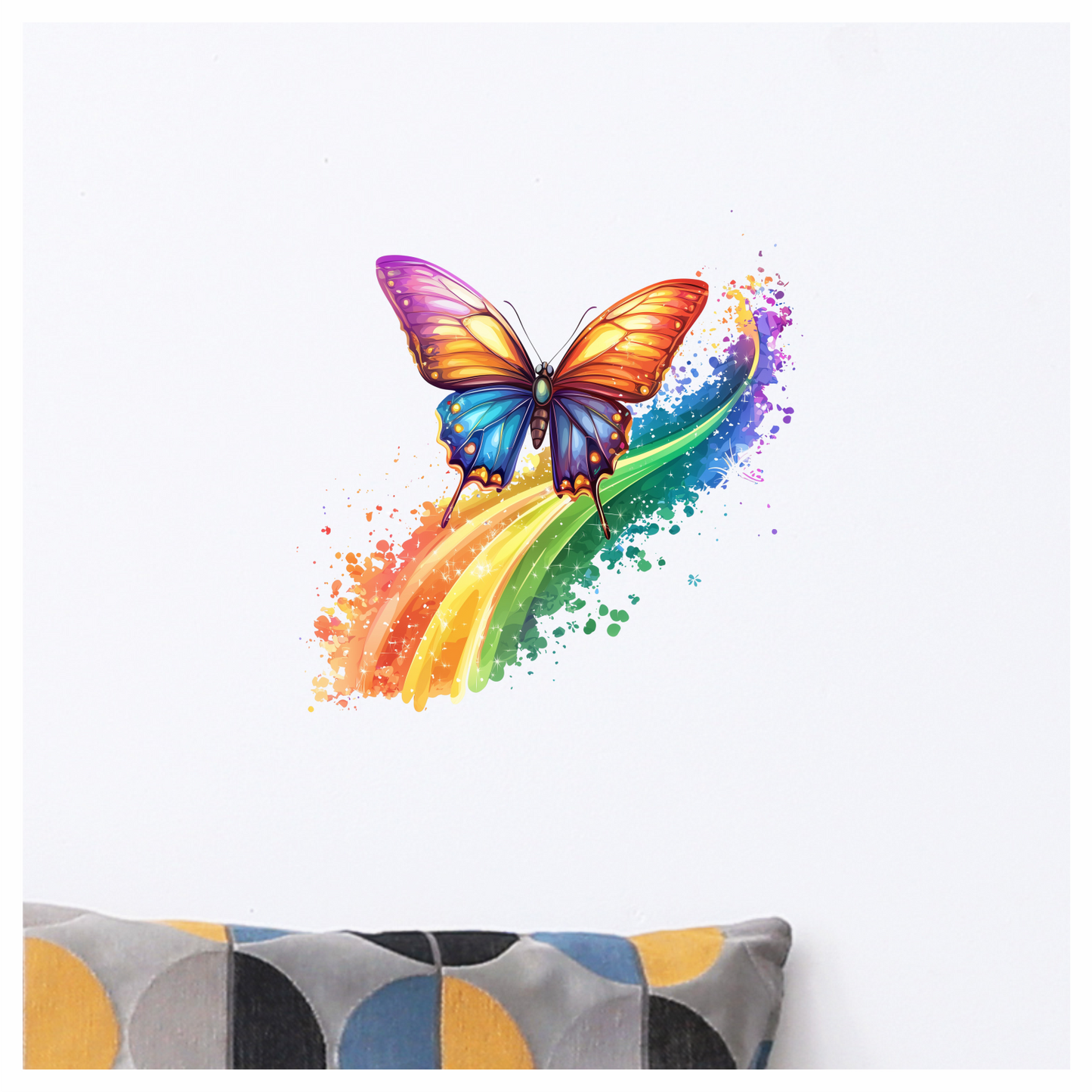 Butterfly Rainbow Colorful Bright Vinyl Sticker Decal