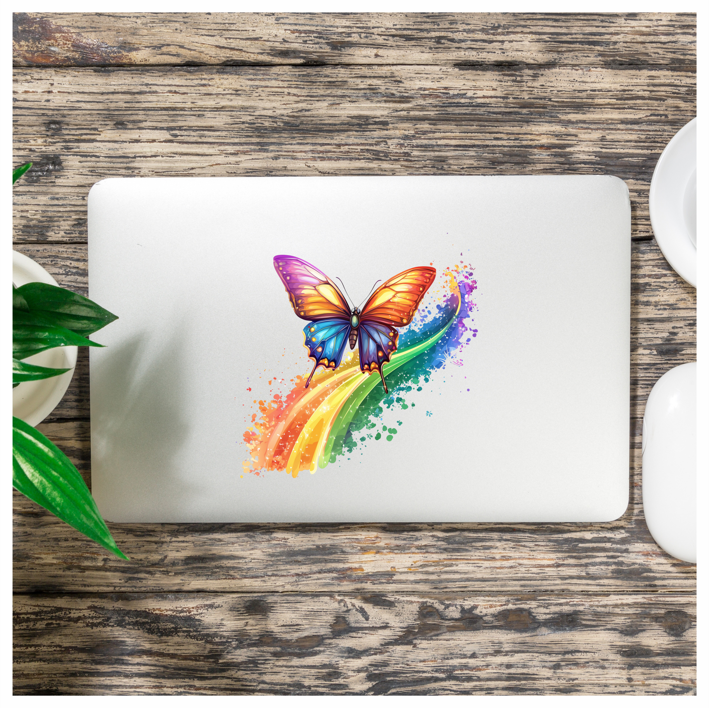 Butterfly Rainbow Colorful Bright Vinyl Sticker Decal