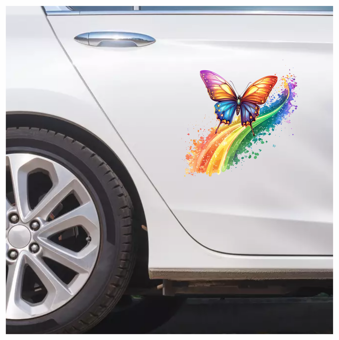 Butterfly Rainbow Colorful Bright Vinyl Sticker Decal