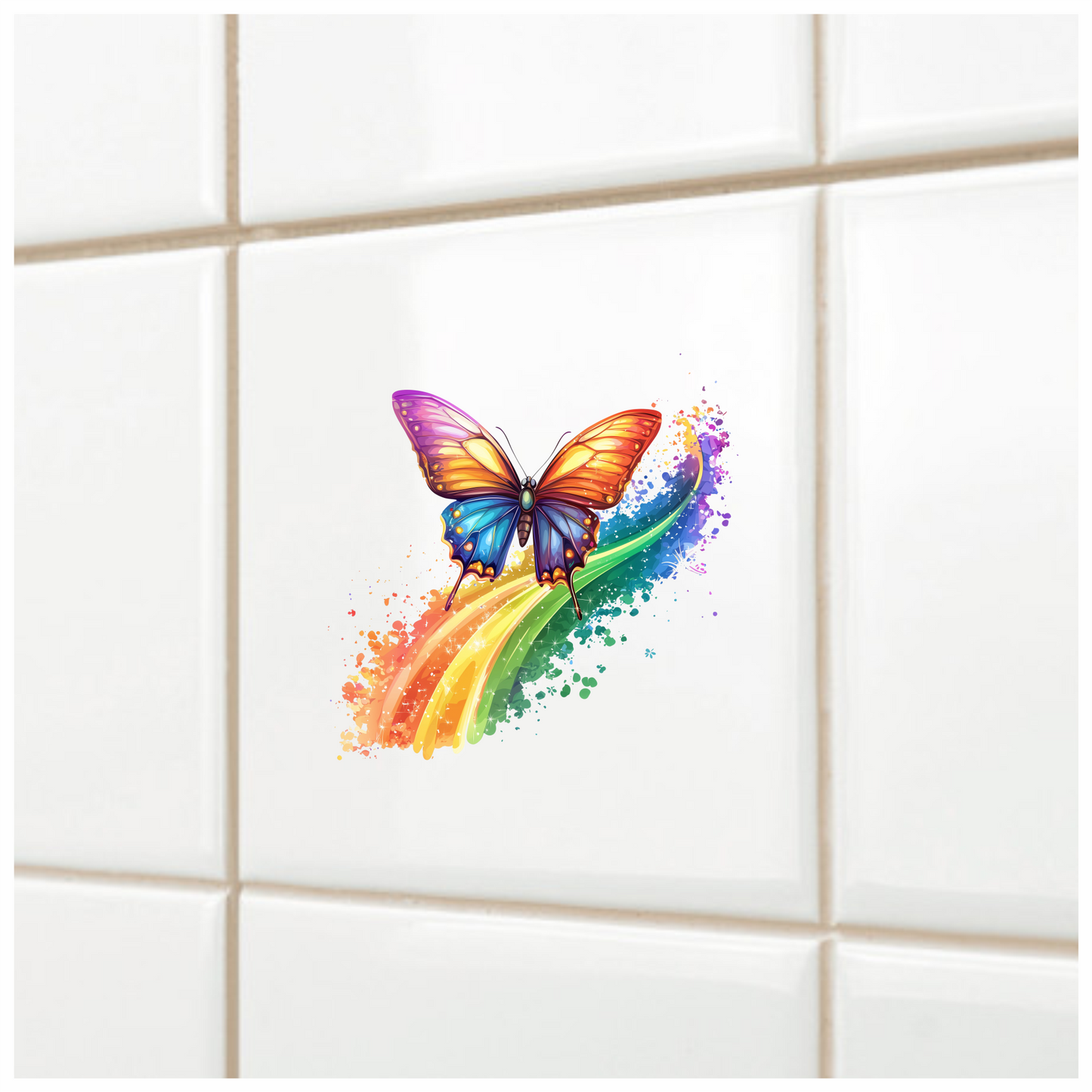Butterfly Rainbow Colorful Bright Vinyl Sticker Decal
