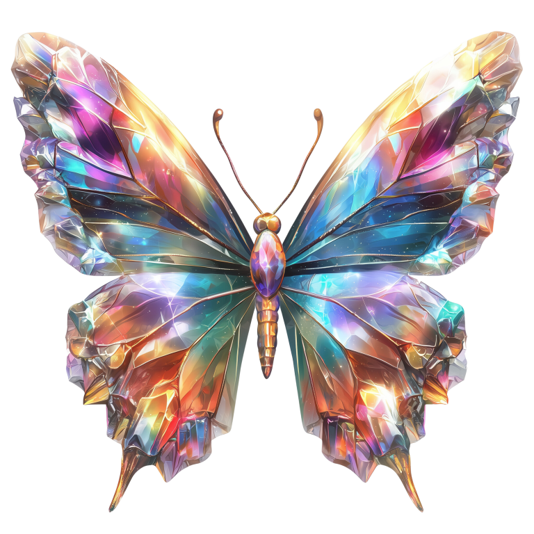 Crystal Butterfly Colorful Sparkling Wings Vinyl Sticker Decal
