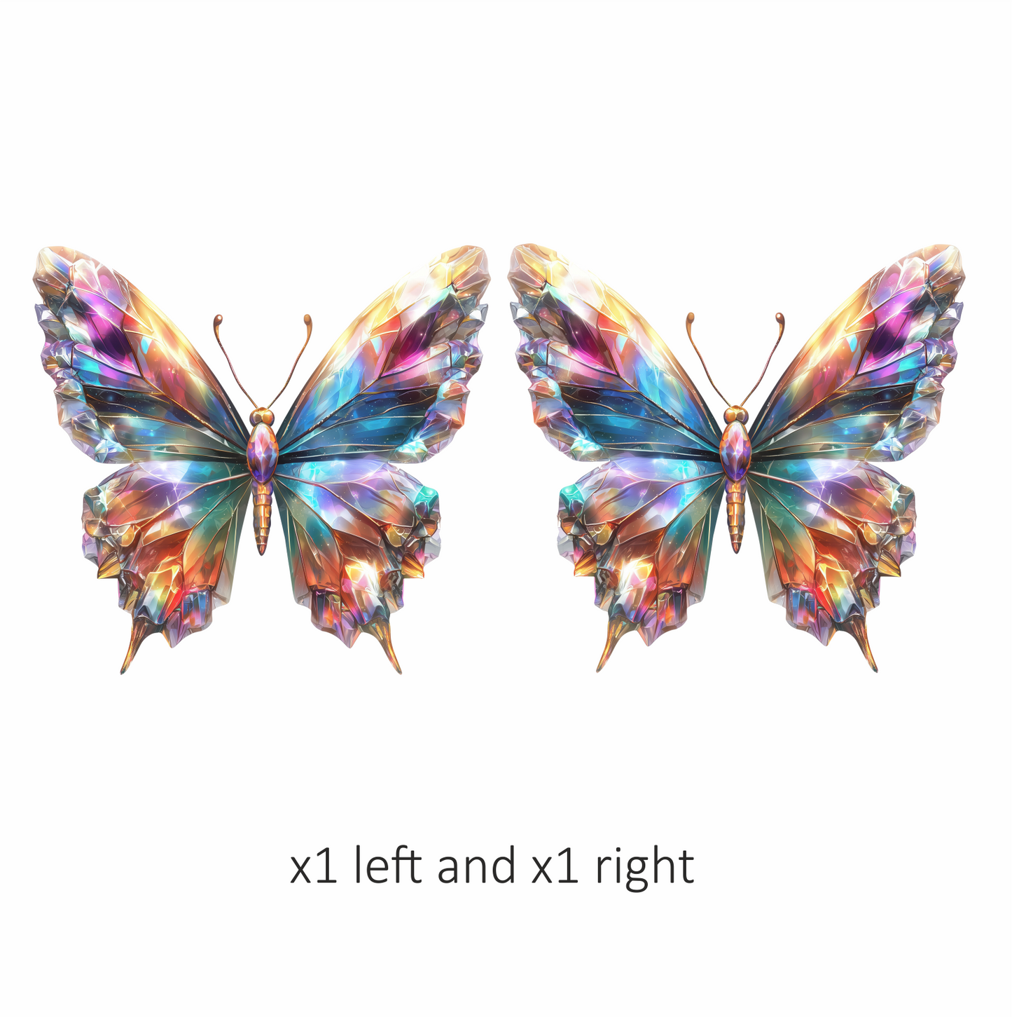 Crystal Butterfly Colorful Sparkling Wings Vinyl Sticker Decal