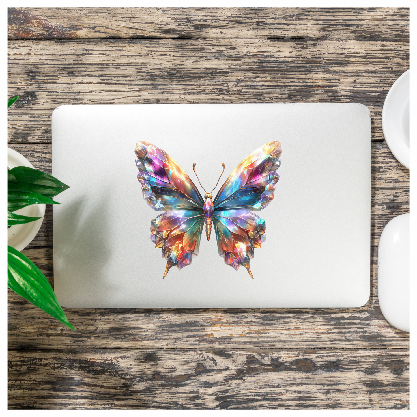Crystal Butterfly Colorful Sparkling Wings Vinyl Sticker Decal