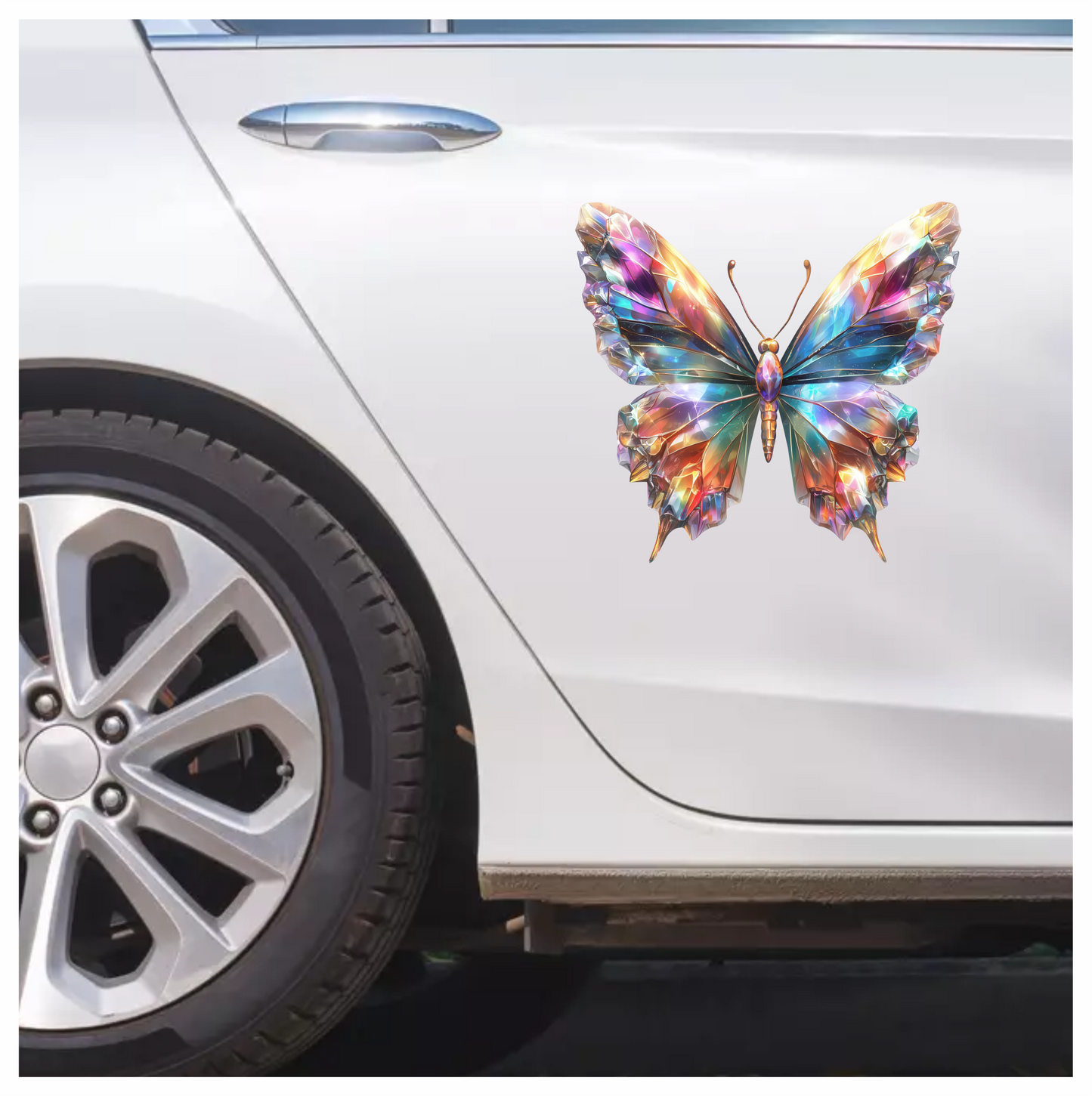 Crystal Butterfly Colorful Sparkling Wings Vinyl Sticker Decal