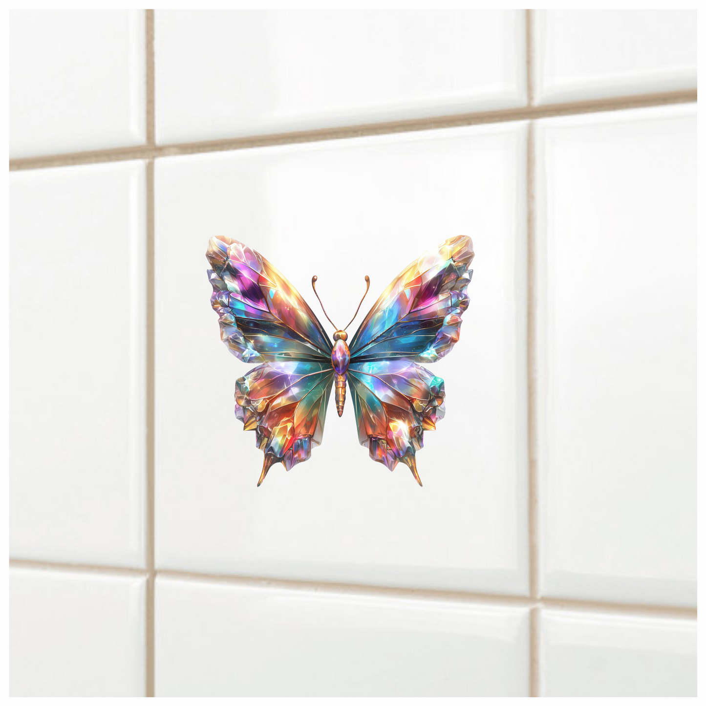 Crystal Butterfly Colorful Sparkling Wings Vinyl Sticker Decal