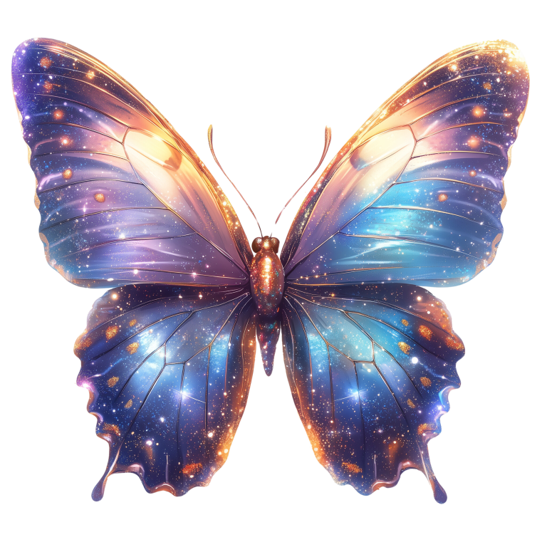 Butterfly Purple Cosmic Bright Wings Vinyl Sticker Decal