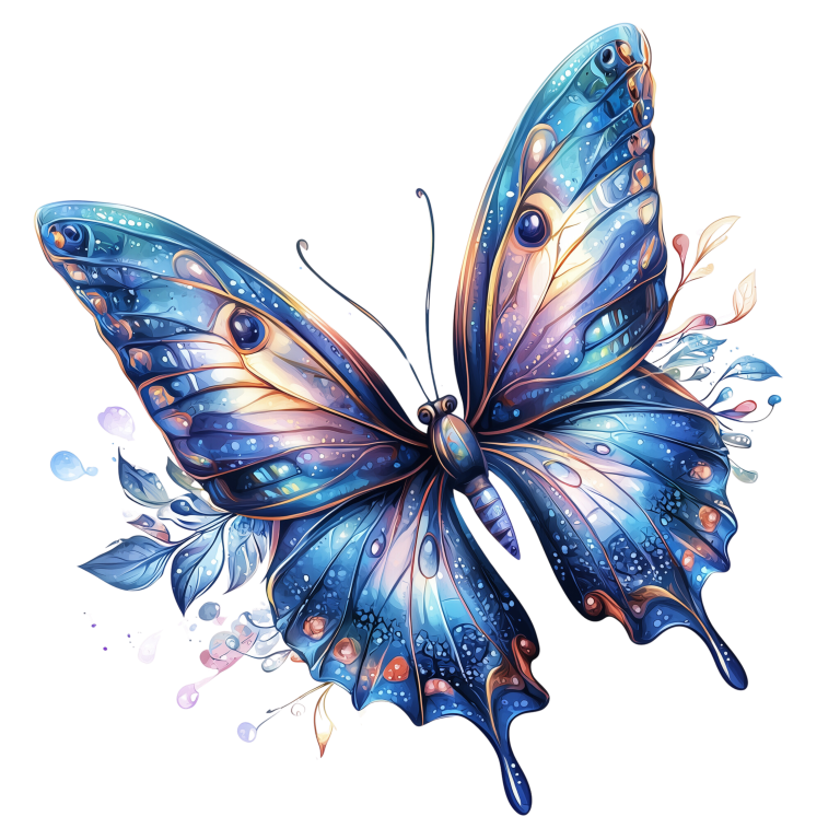Blue Butterfly Animal Vinyl Sticker Decal